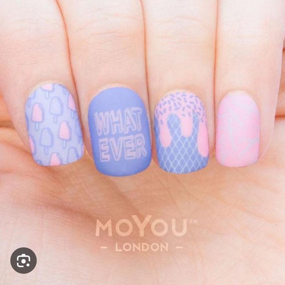 MoYou London nail art stamping plate Tumblr Girl 06 NWOT - Picture 2 of 4